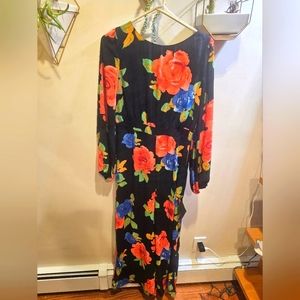 Long sleeve jump suit with deep v back